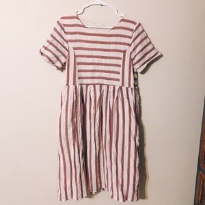 Striped boutique midi dress with pockets